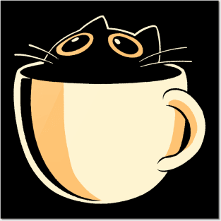 Cats and Coffee Catpuccino Pocket by Tobe Fonseca Posters and Art